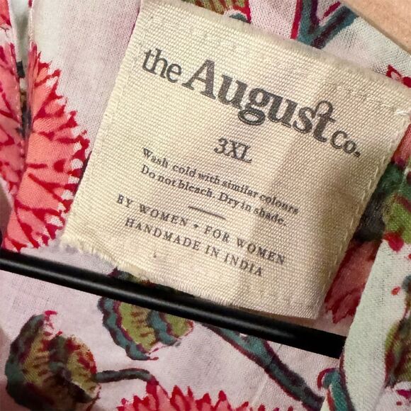 The August Co. NWT Women's 3XL Sleeveless Red Poppy Print Sundress Tie Waist - Picture 3 of 9